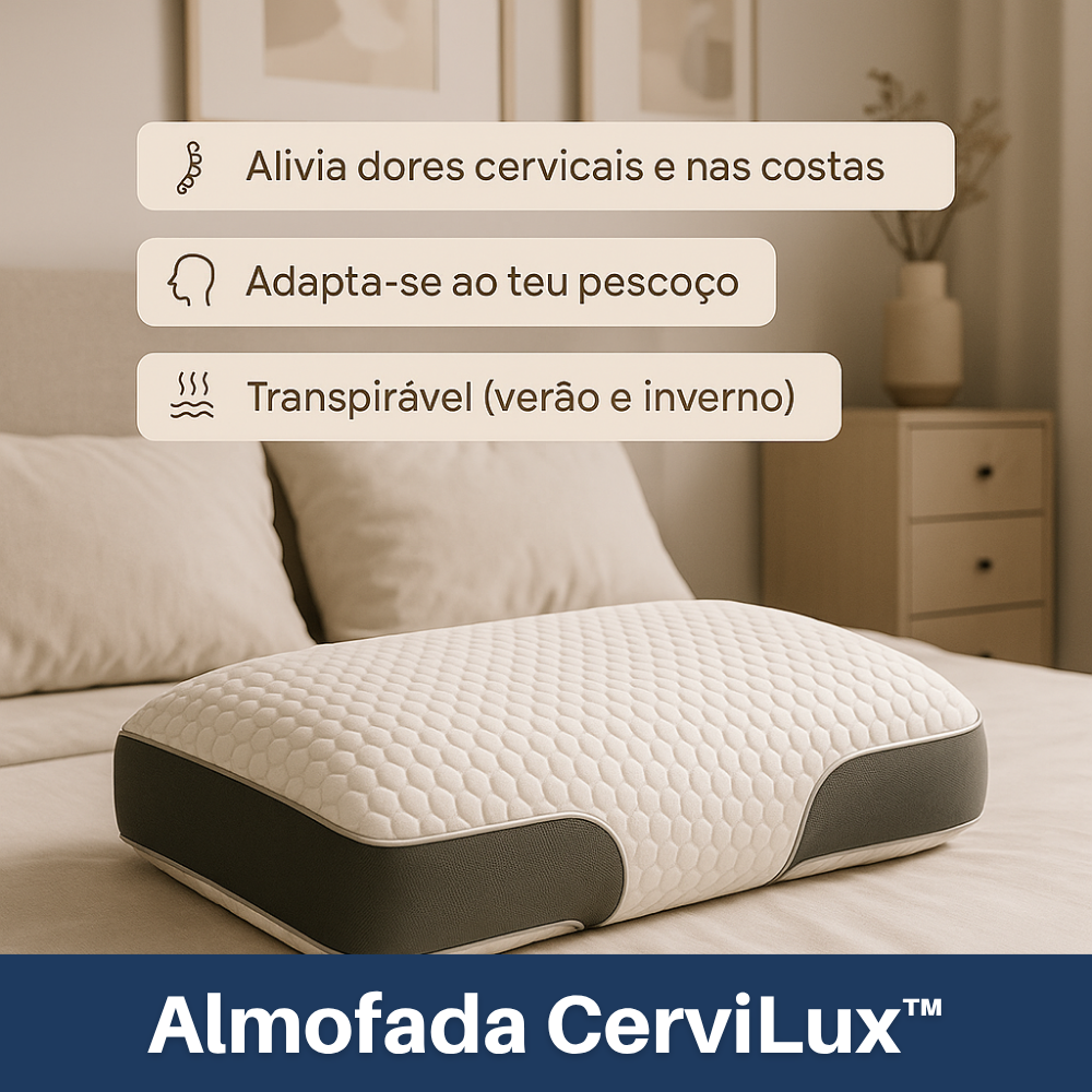 Almofada CerviLux™ - Redescobre o prazer de dormir sem dores